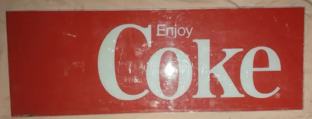 Vintage 1980s Enjoy Coke advertisement Plexiglass Panel Sign Insert