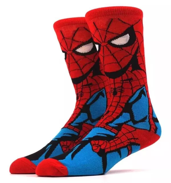 Spiderman Collection Marvel Rosso Blu Supereroe Divertente Novità Calze Comode Taglia Unica