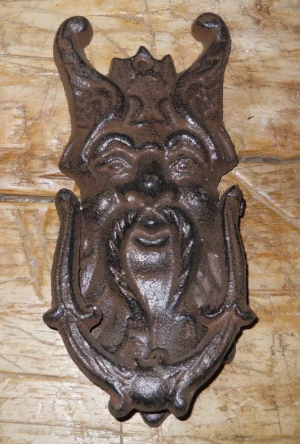 Cast Iron Antique Style GRIFFIN / GARGOYLE Door Knocker Brown Finish