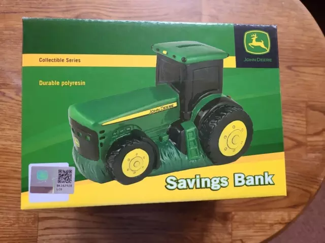 JOHN DEERE TRACTOR with Cab BANK FARMING COLLECTIBLE SAVINGS BANK Licensed NIB