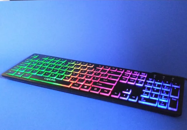 2x USB Tastatur beleuchtet Computer PC Keyboard QWERTZ DE für PC Laptop Notebook