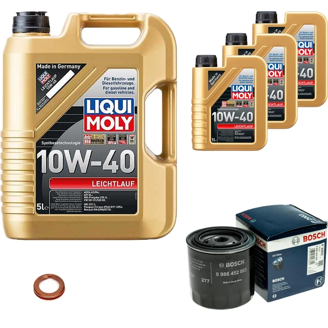 Filtro olio Bosch 8L Liqui Moly a funzionamento leggero 10W-40 per Nissan NP300 Navara