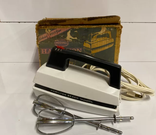 Vintage MCM Hamilton Beach Hand Mixer Beaters Model 121 WORKS Scovill Made  USA