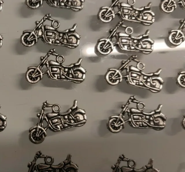 45 Stück DIY Antik Silber Motorrad Anhänger Schmuckzubehör Basteln Charms