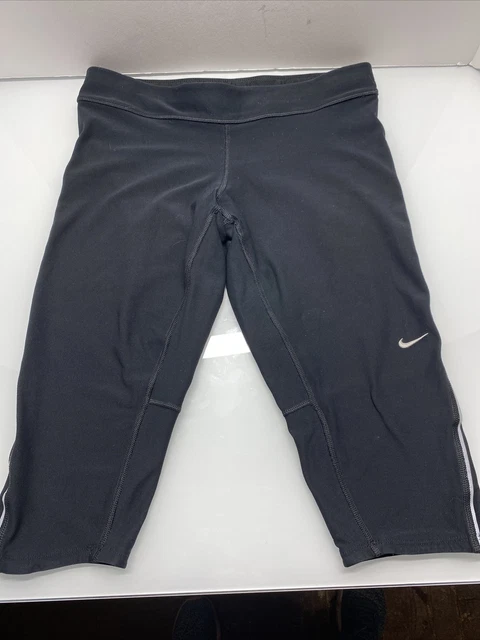NIKE DRI FIT FILAMENT Running 3 4 Capri Tights Black 519980 010 Womens Small 15.39 PicClick