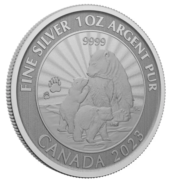 CANADA 5 Dollars Argent 1 Once Ours Polaire Majestueux 2023 3