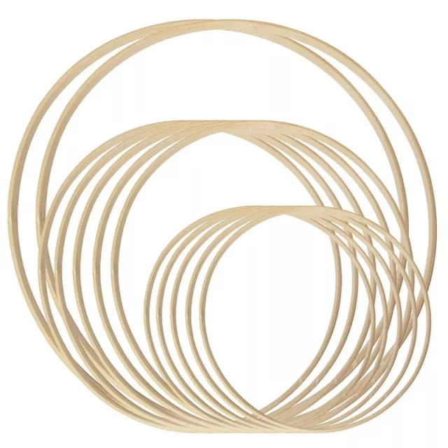 Dream Catcher Rings 12Pcs Wood Bamboo Floral Hoop for DIY Wreath Decor3454