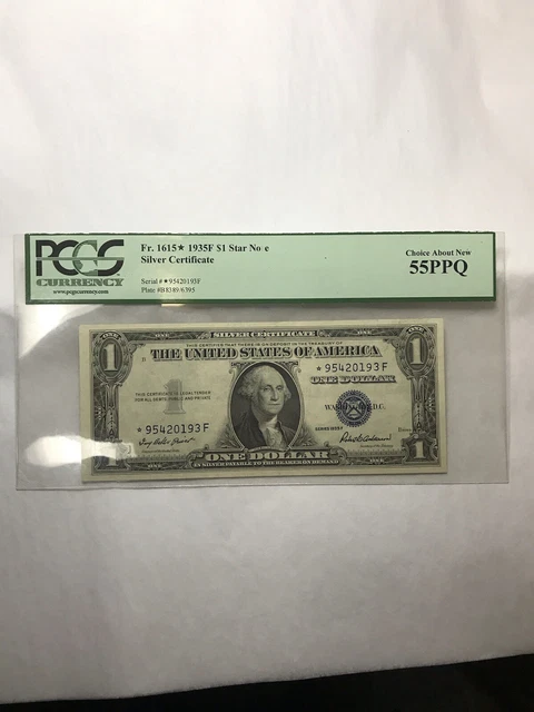 Fr. 1615* 1935F $1 Star Note Silver Certificate PCGS 55PPQ