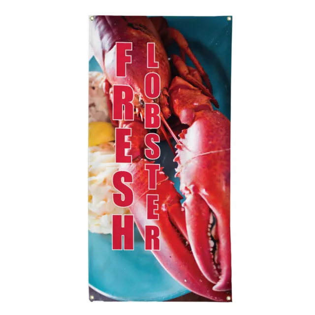 Vertical Vinyl Banner Multiple Sizes Fresh Lobster Food and Drink Outdoor