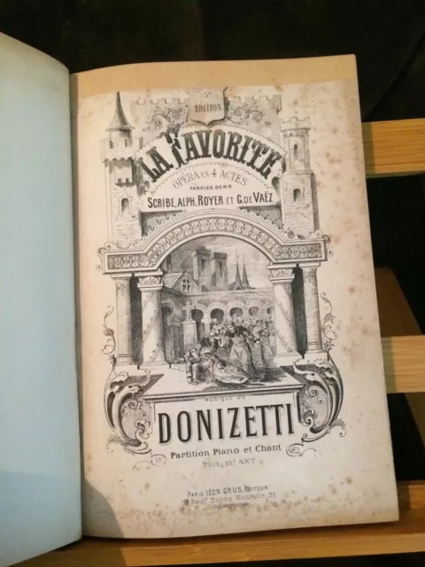Donizetti La Favorite partition chant-piano ancienne reliée édition Grus