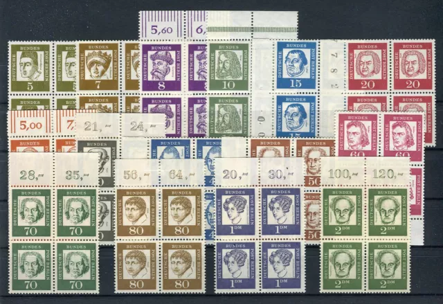 Berlin 199 - 213 Bedeutende Deutsche  Viererblock Satz postfrisch  (G2469)