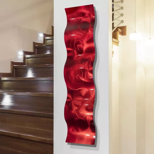 Statements2000 Metal Wall Art Large Red Wave – Hanging Sculpture by Jon Allen