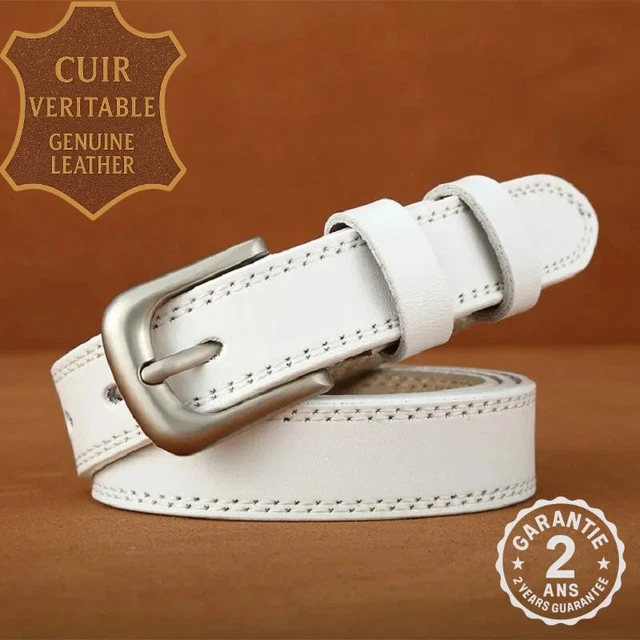 Ceinture Cuir Femme Zara - Noir Avec Clous Laiton - Taille 85 Cm - Neuf Avec étiquettes
