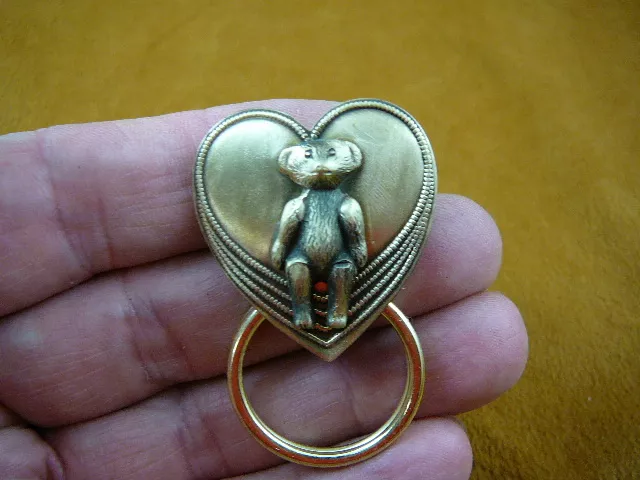 (#E-479) Teddy bear lover Eyeglass pin pendant ID badge holder loop brooch
