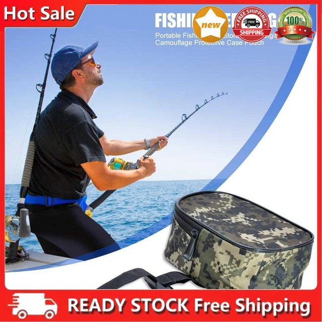 Portable Fishing Reel Storage Bag Digital Camo Protective Case Fishing Accessory