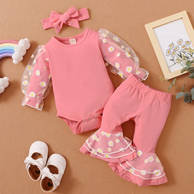 Tuta romper neonate pantaloni floreali fascia abiti set abiti 2