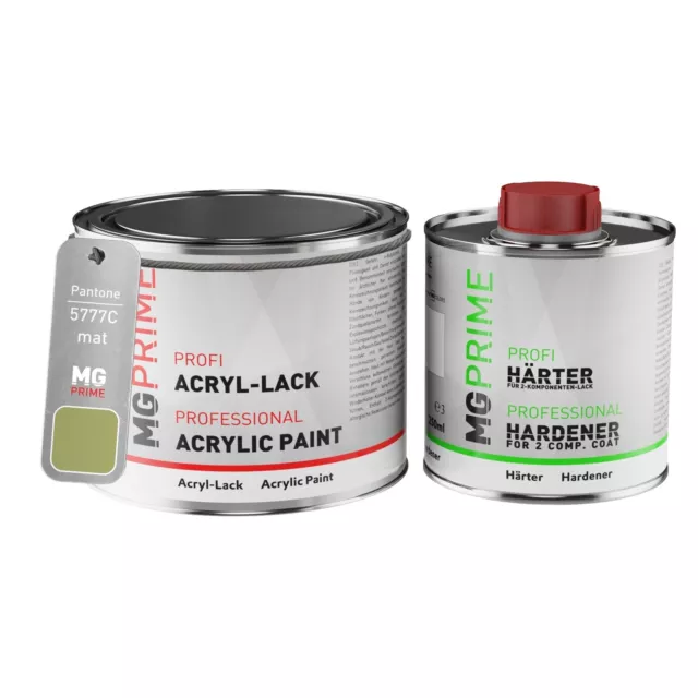 Pantone 5777C Green Peinture acrylique mate Pot de 0,75 litre, durcisseur inclus
