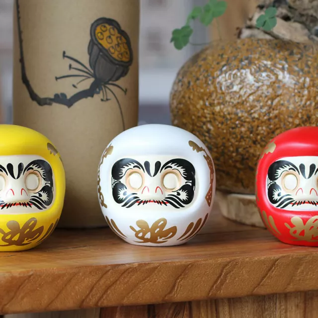 Muñeca japonesa de cerámica Daruma de 4 pulgadas gato de la suerte adorno caja de dinero de Y'JH
