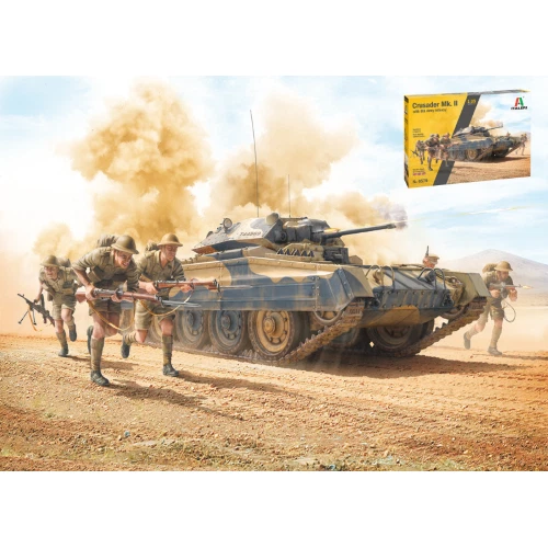 CRUSADER Mk.II WITH 8th ARMY INFANTRY KIT 1:35 Italeri Kit Mezzi Militari