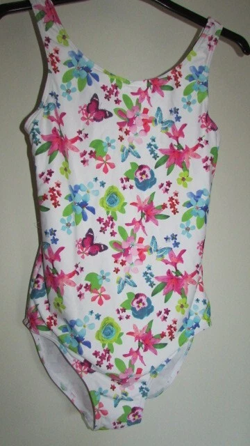 Grazioso costume da bagno bianco con stampa floreale/farfalla da Next Age 13 anni