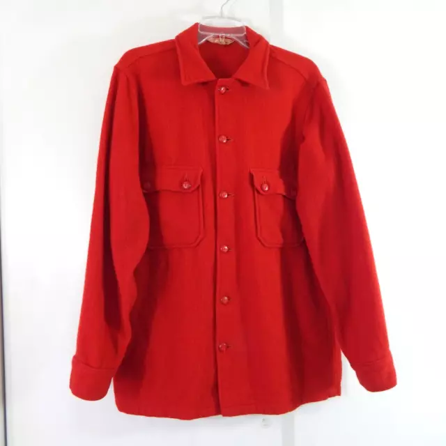 vintage 50s BOY SCOUTS OF AMERICA 100% wool shirt jacket shacket chore red L