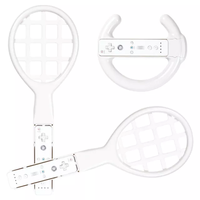 Set Racing Wheel Lenkrad Tennis-Schläger Controller für Nintendo Wii WiiU Sports