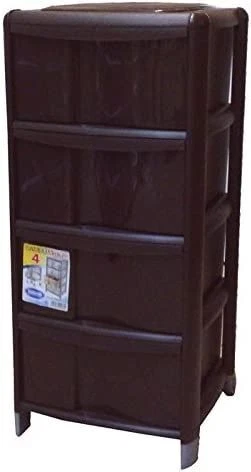 Cassettiera Salvaspazio con 4 Cassetti Bambu' Wenge' 38,5 x 39,5 x h 86 cm