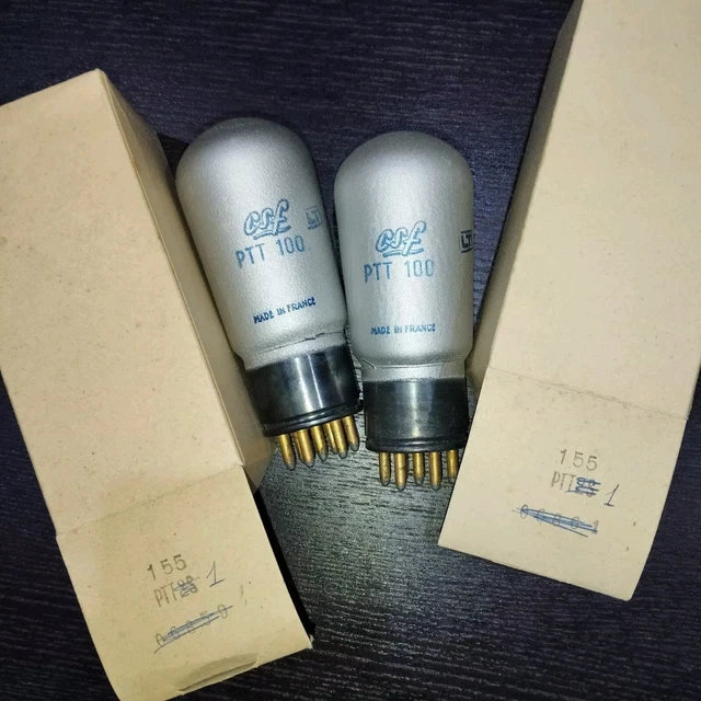 Paire De Tubes électroniques PTT100 NOS - Numéros Qui Se Suivent - Fabrication Française