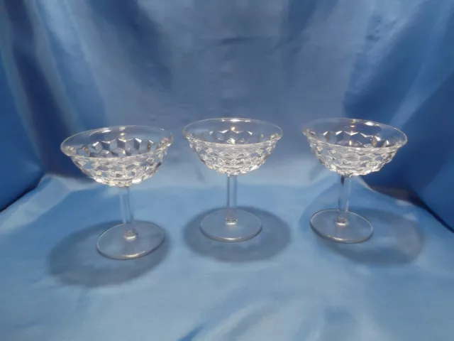 ELEGANT FOSTORIA AMERICAN LONG-STEMMED SHERBERT GLASSES Set of 3