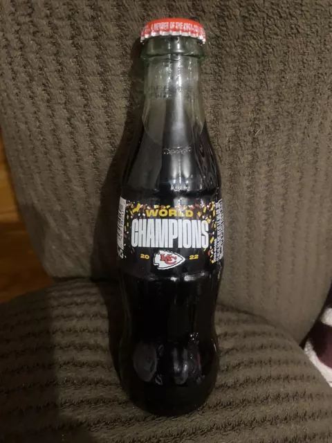 Kansas City Chiefs 2022 Super Bowl World Champions Coca-Cola Glass Bottle COKE