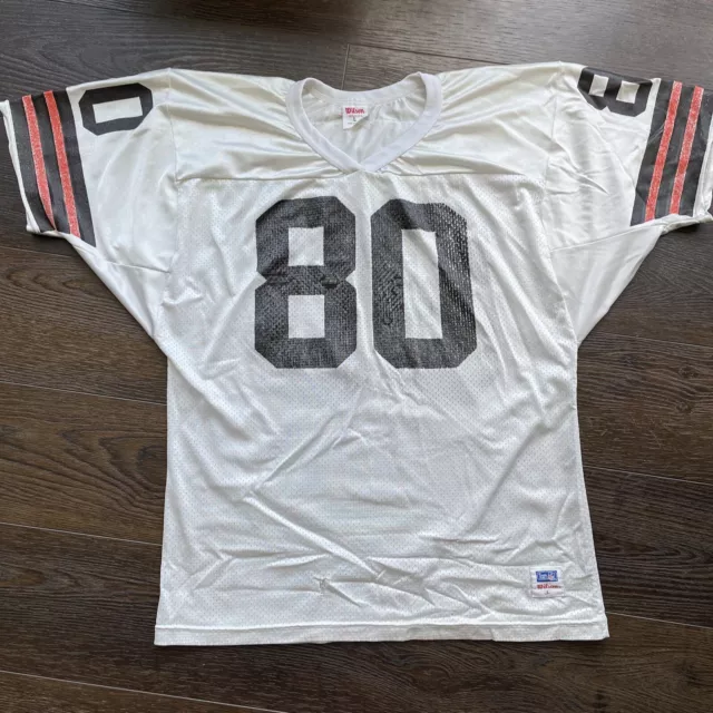 Vintage Cleveland Browns Andre Rison Team Wilson Away White Jersey Mens Large