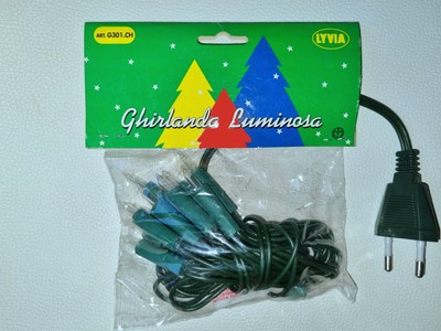 GIOCOPLAST 010 00135 COLLANA LUMINOSA 10 LUCI PISELLINO BIANCHE 2,4M CIRCOLARE PER INTERNO 
