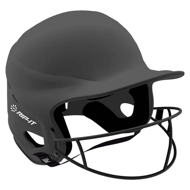 RIP-IT VISION PRO MATTE FASTPITCH BATTING HELMET WITH FACEGUARD Charcoal