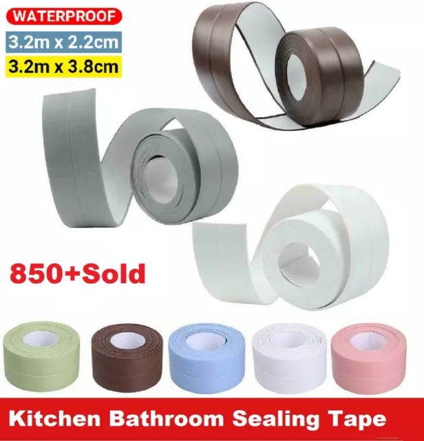 Self Adhesive Waterproof Sealant Caulk Strip Sealing Tape Kitchen Toilet Bathtub