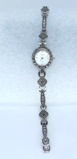 Vintage Vanity Fair Marcasite Quartz Watch Bracelet Adjustable Band New Battery