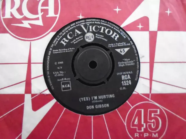 DON GIBSON " [YES] I`M HURTING  " Or. UK RCA  EX COND. IN Or.SL.