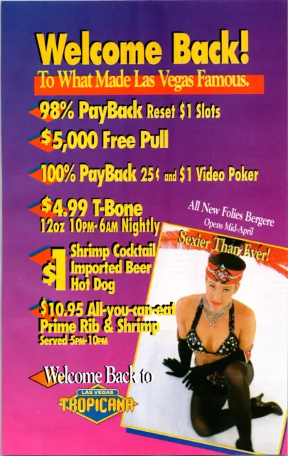 Las Vegas NV 1997 Print Advertisement Tropicana Casino Hotel Promo Ad