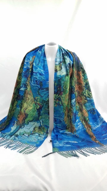 SCIARPA FOULARD DONNA Doppio Dipinto d'autore double face Scialle