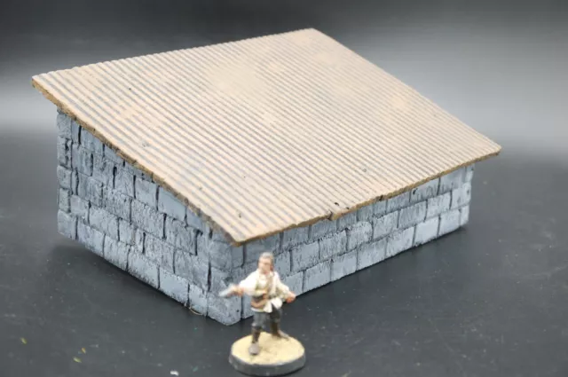 Tabletop AOS Saga Warhammer 40k Gelände Hütte Stall mit Mauer Mittelalter 28mm 2