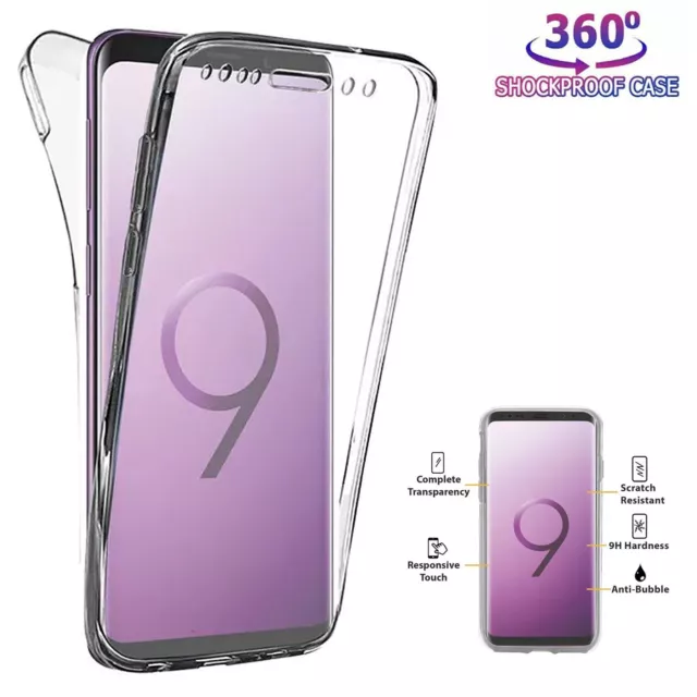 For Samsung Galaxy S9 / S9 Plus 360 Full Body Protective Clear Back Case Cover