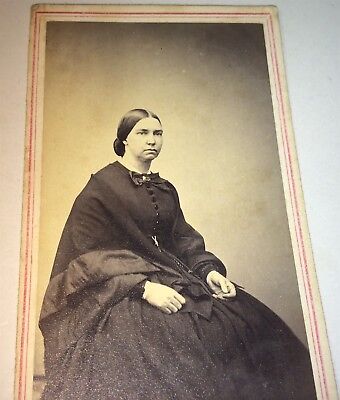 Antique Victorian American Fashion Lady Lovely Dress New York CDV Photo! US! Old