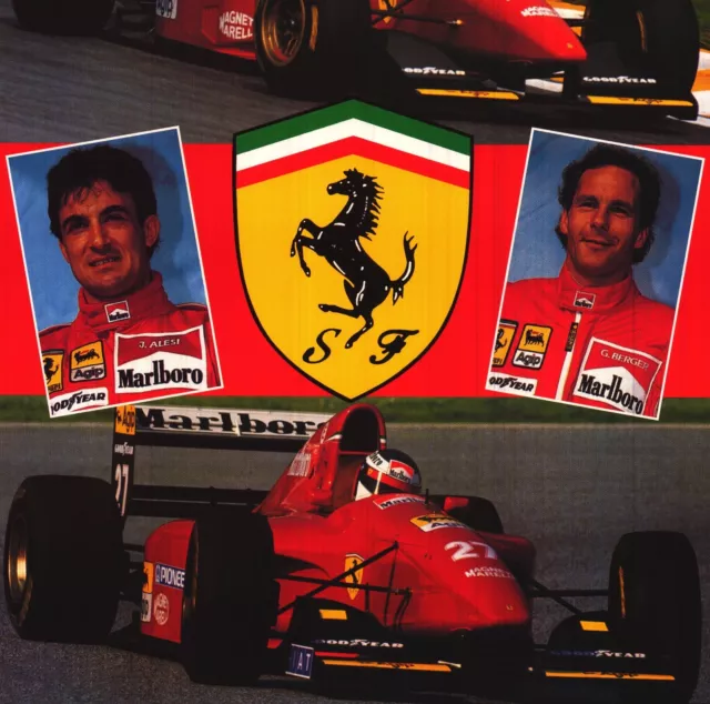 F1 Plakat ~ Team Ferrari 24x36 Jeans Alesi/Gerhard Berger Formel Eins UK Einfuhr 3