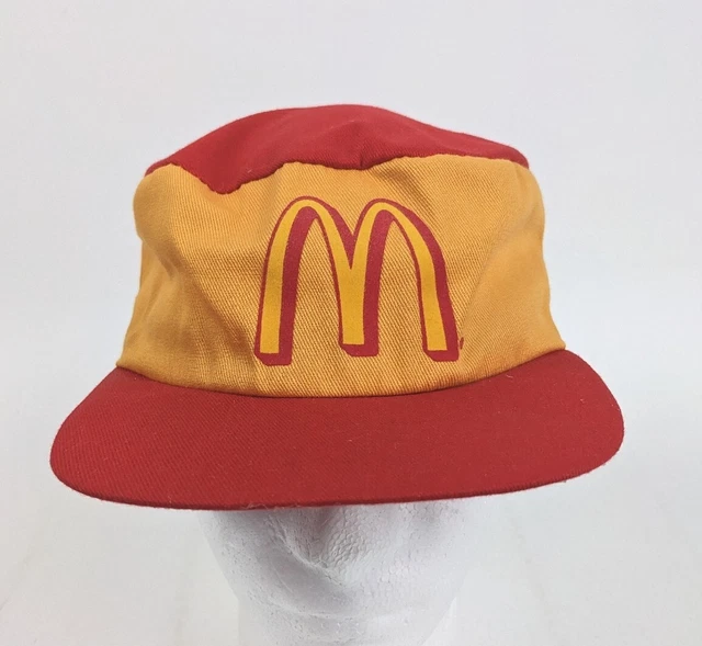 Vintage 1980s McDonald's Fast Food Restaurant Uniform Hat Snapback Cap MADE USA Vintage 1980s McDonald's Fast Food Restaurant Uniform Hat Snapback Cap MADE USA