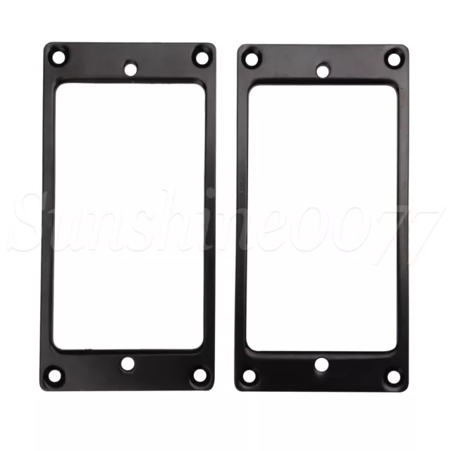 2 x Flat Bottom Frame Metal Humbucker Pickup Mounting Ring Surround Black