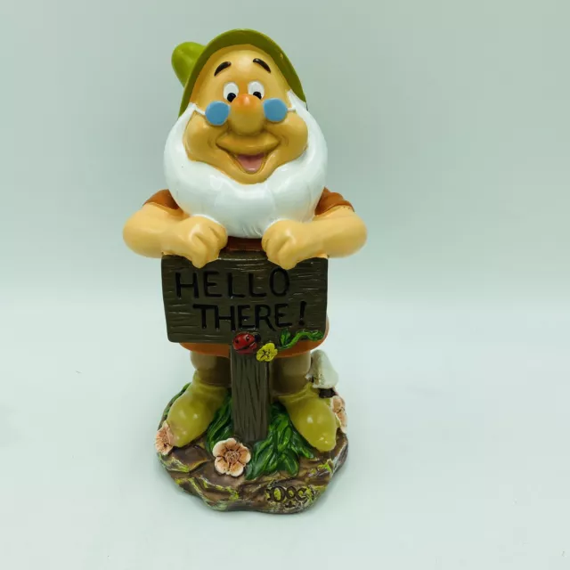Doc Garden Statue 7.5" Disney Snow White and the Seven Dwarfs Hello There! Resin