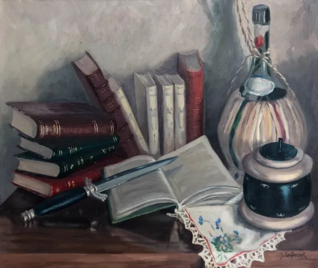 Tableau ancien signé Laforest, Nature morte, Huile sur toile, Début XXe