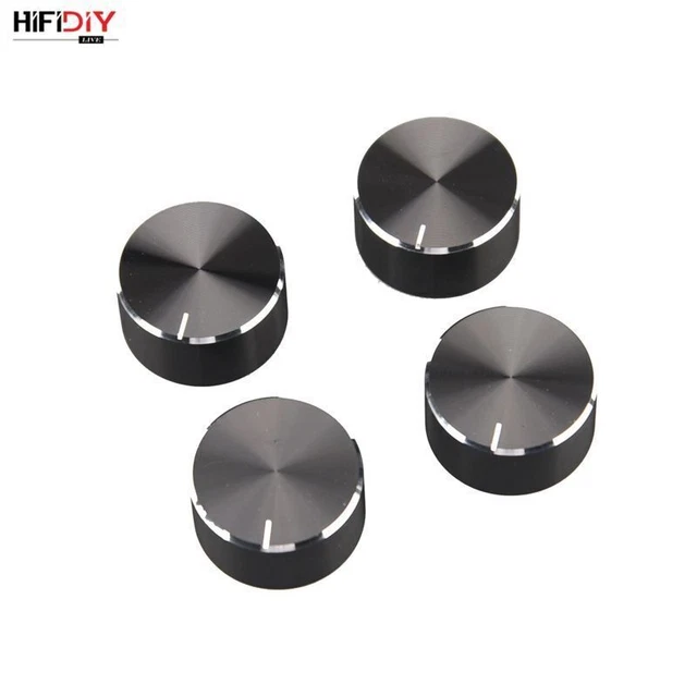 4pcs Aluminum Volume Control Rotary Knob For 6mm Dia Knurled Shaft Potentiometer
