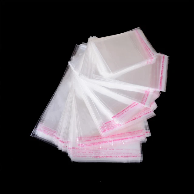 100Pcs/Bag OPP Clear Seal Self Adhesive Plastic Jewelry Home Packing Bags ✔O BII
