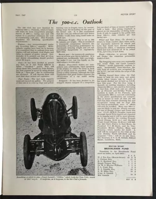 MOTOR SPORT Magazine May 1947 Austin 120 Princess Saloon   RILEY NINE 3