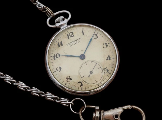 Montre De Poche Molnija Soviétique Mécanique - Remontage Manuel, 50mm, Argent, Neuve Avec Boîte